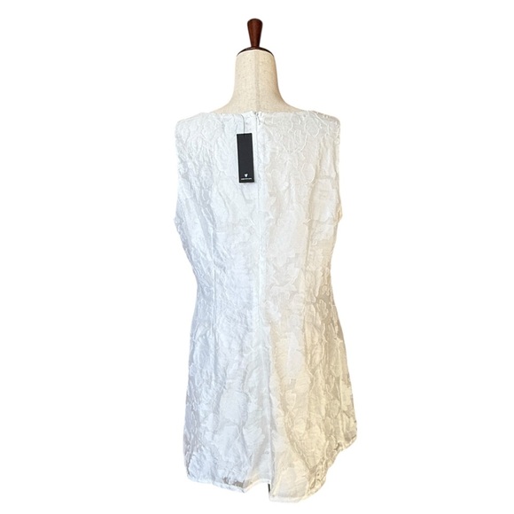 NEW Lulus Exquisite Moments White Floral Jacquard Sleeveless Mini Dress XL #1567 - Picture 4 of 6